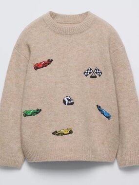 Zara Kids Crewneck Car Sweater